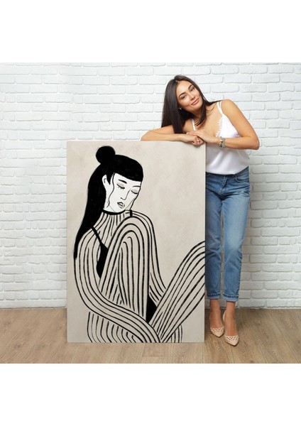 Handdrawn Oturan Kadın TABLOSU-7981 fiyatları