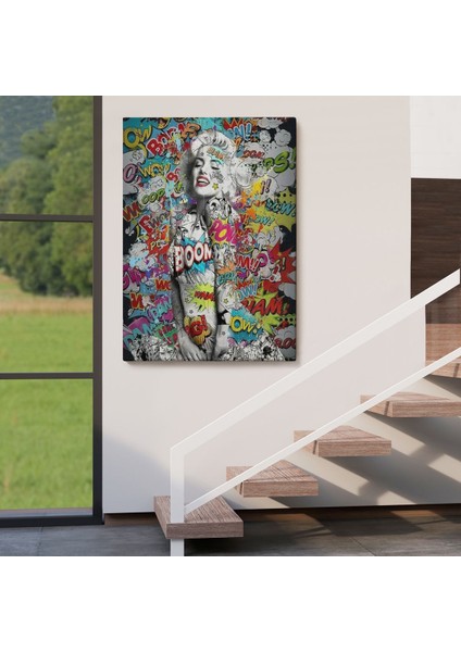 Graffiti Marilyn Monroe, Renkli Marilyn Monroe Kanvas TABLO-5307 fırsatları