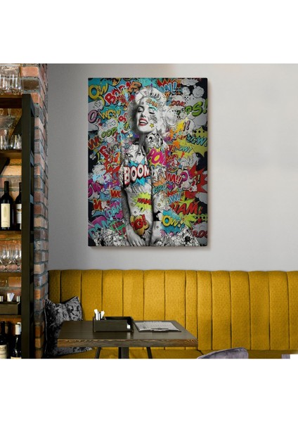 Graffiti Marilyn Monroe, Renkli Marilyn Monroe Kanvas TABLO-5307