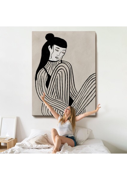 Handdrawn Oturan Kadın TABLOSU-7981 indirimleri