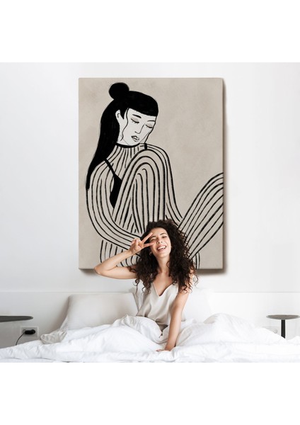 Handdrawn Oturan Kadın TABLOSU-7981