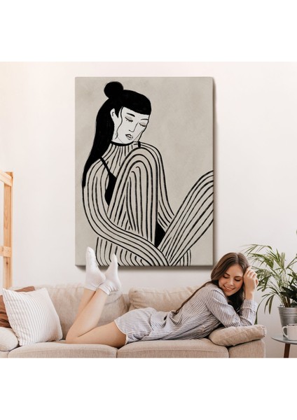 Handdrawn Oturan Kadın TABLOSU-7981