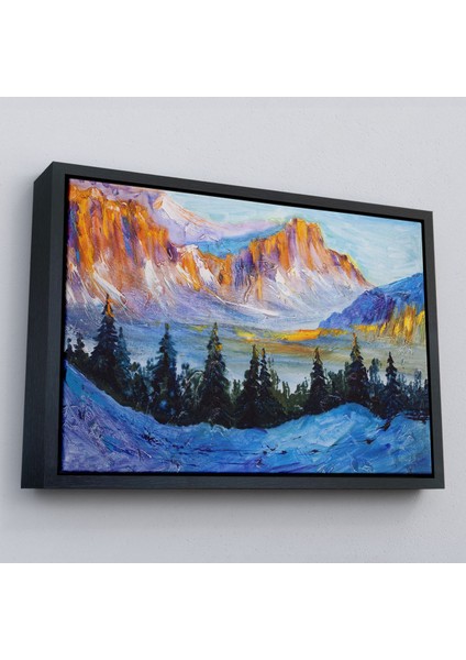 Çerçeveli Rusya Karlı Dağları Manzarası Duvar TABLOSU-1235 modelleri
