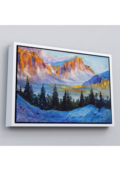Çerçeveli Rusya Karlı Dağları Manzarası Duvar TABLOSU-1235 fırsatları