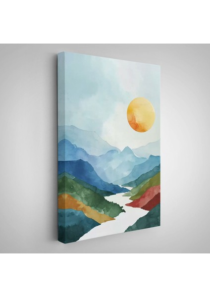 Çerçeveli Dağların Arasındaki Güneş Manzarası TABLO-7591