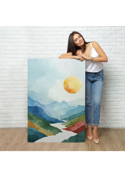 Çerçeveli Dağların Arasındaki Güneş Manzarası TABLO-7591 fiyatları