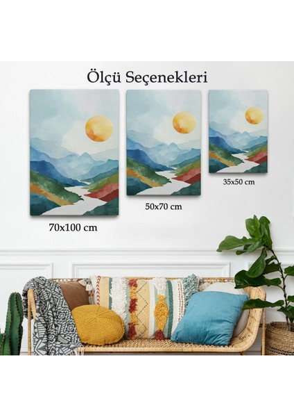 Çerçeveli Dağların Arasındaki Güneş Manzarası TABLO-7591 modelleri