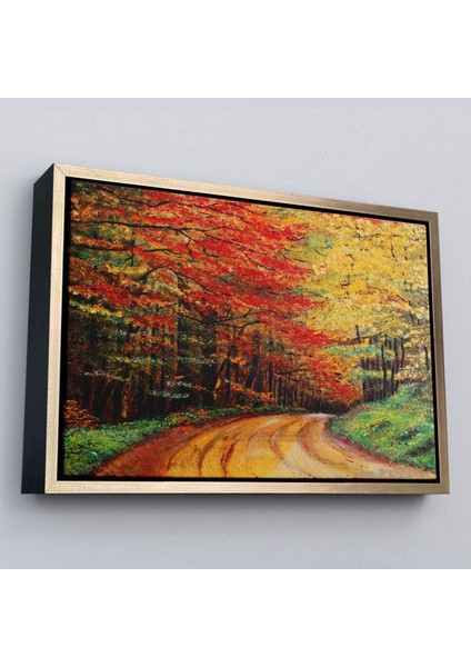 Çerçeveli Orman Yolu Yağlıboya Görünüm Dekoratif Kanvas Duvar TABLOSU-3764 fiyatları