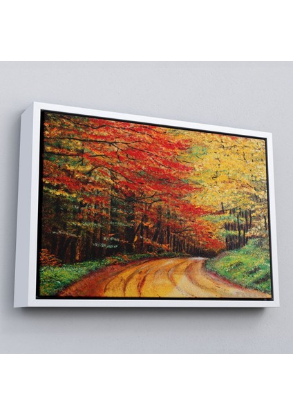 Çerçeveli Orman Yolu Yağlıboya Görünüm Dekoratif Kanvas Duvar TABLOSU-3764 fırsatları