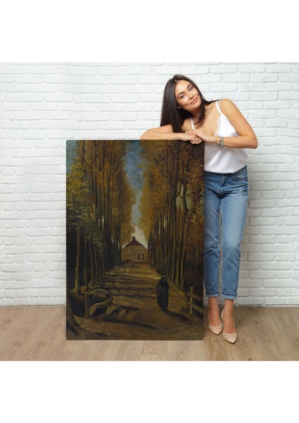 Vincent Van Gogh - Sonbaharda Kavaklı Yol Tablo - Avenue Of Poplars In AUTUMN-7473 fiyatları