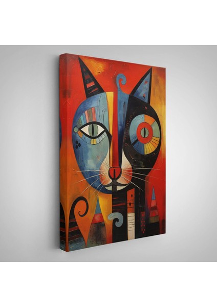 Pablo Picasso Tarzı - Soyut Renkli Kedi TABLO-7371