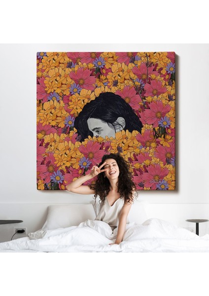 Çiçekler Arasındaki Kadın TABLOSU-8319