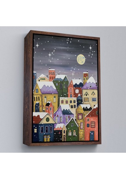 Çerçeveli Londrada Kış Gecesi Dekoaratif Duvar TABLOSU-6145 fiyatları