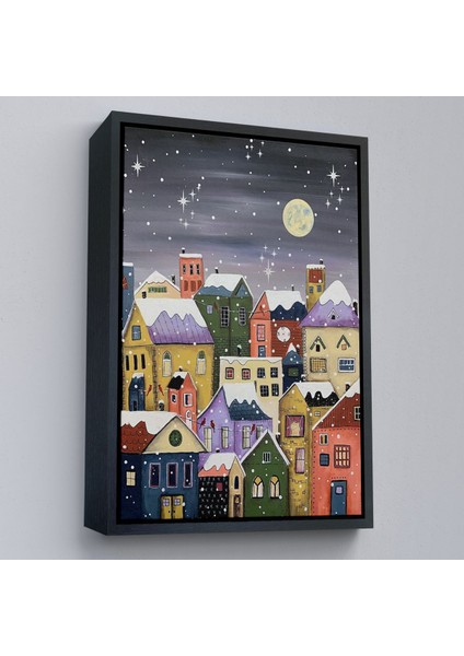 Çerçeveli Londrada Kış Gecesi Dekoaratif Duvar TABLOSU-6145 modelleri