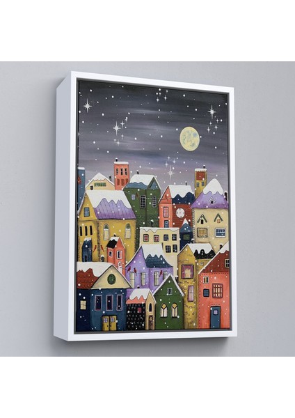 Çerçeveli Londrada Kış Gecesi Dekoaratif Duvar TABLOSU-6145 fırsatları