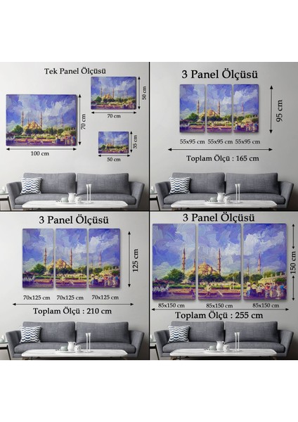 Sultan Ahmet Camii Yağlıboya Görünüm Dekoratif Kanvas Duvar TABLOSU-3671