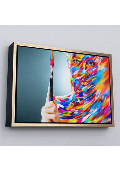 Çerçeveli Sanatçı Kadın Dekoratif Kanvas Duvar TABLOSU-3455 fiyatları