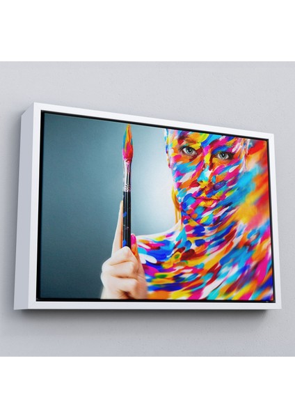 Çerçeveli Sanatçı Kadın Dekoratif Kanvas Duvar TABLOSU-3455 fırsatları