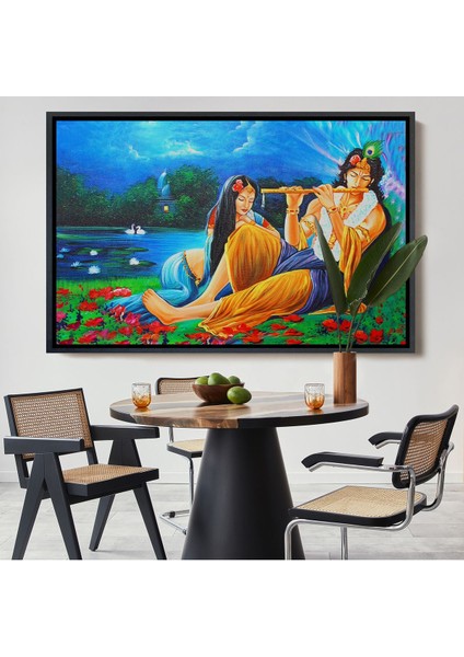 Çerçeveli Hindistanlı Aşıklar Dekoratif Duvar TABLOSU-3472