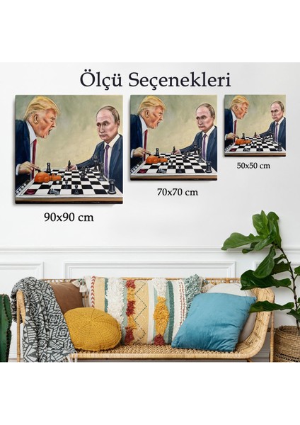 Donald Trump - Vladimir Putin Santranç Oynarken TABLOSU-8316 modelleri