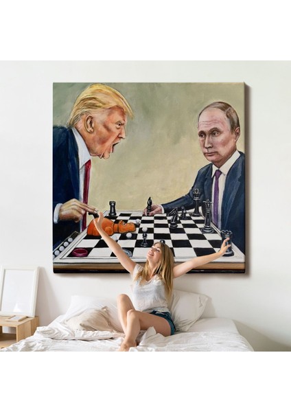 Donald Trump - Vladimir Putin Santranç Oynarken TABLOSU-8316 indirimleri