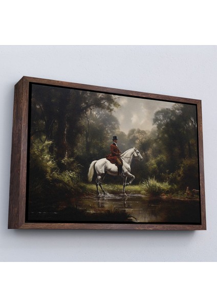 Çerçeveli Beyaz At Üzerinde Soylu TABLOSU-7024 fiyatları