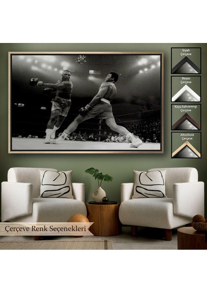 Çerçeveli Muhammed Ali-Joe Frazier Tablosu, Spor Salonu Motivasyon TABLOSU-5089
