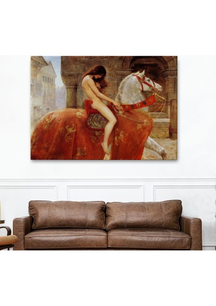 Lady Godiva Tablosu - At Üstünde Çıplak KADIN-6583 fiyatları