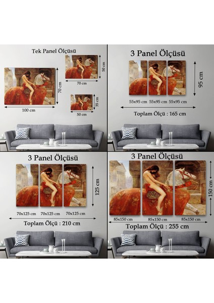 Lady Godiva Tablosu - At Üstünde Çıplak KADIN-6583