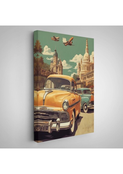 Sarı Klasik Araba TABLOSU-8066
