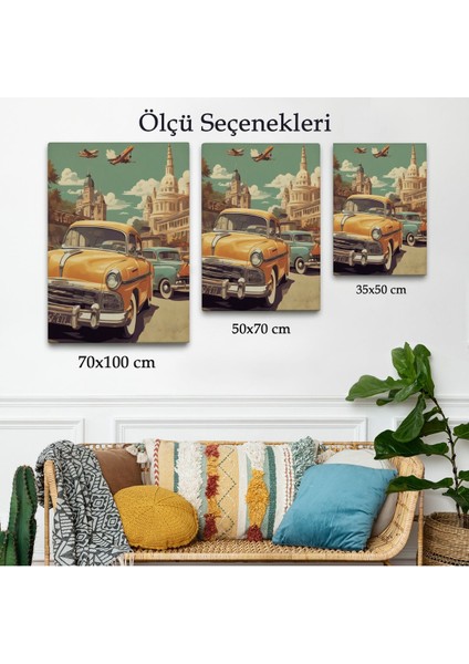 Sarı Klasik Araba TABLOSU-8066 modelleri