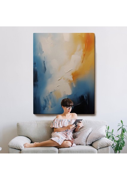 Mavi Tonlardaki Yağlıboya Görünümlü TABLO-7602