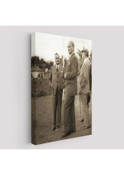 Atatürk, Celal Bayar, ve Kılıç Ali ile Muhafız Alayında Denetlemelerde Bulunurken TABLO-6259