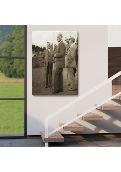 Atatürk, Celal Bayar, ve Kılıç Ali ile Muhafız Alayında Denetlemelerde Bulunurken TABLO-6259 fırsatları