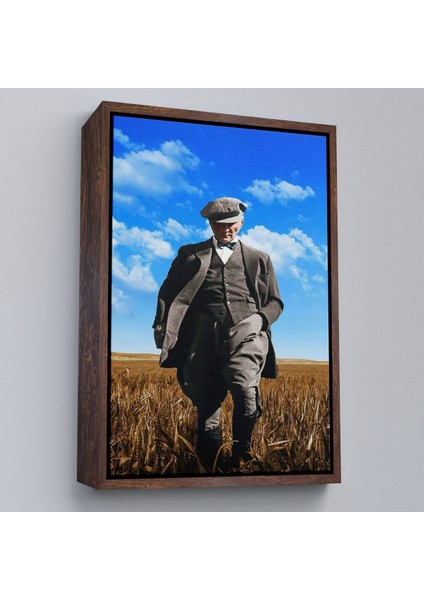 Çerçeveli Atatürk Portre Tablosu Mustafa Kemal Atatürk Dikdörtgen Dekoratif Kanvas TABLO-129 fiyatları