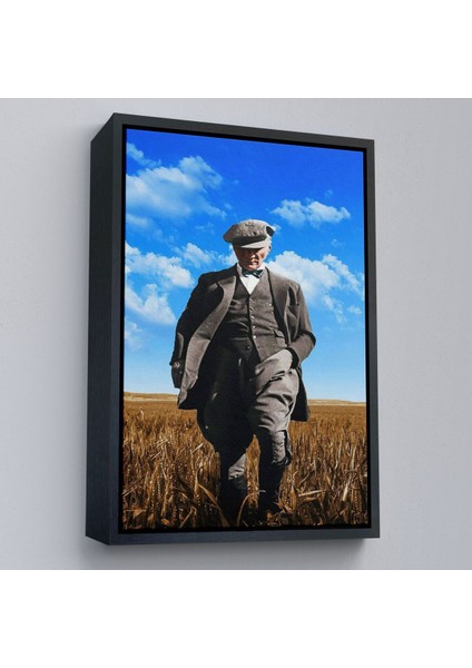 Çerçeveli Atatürk Portre Tablosu Mustafa Kemal Atatürk Dikdörtgen Dekoratif Kanvas TABLO-129 modelleri