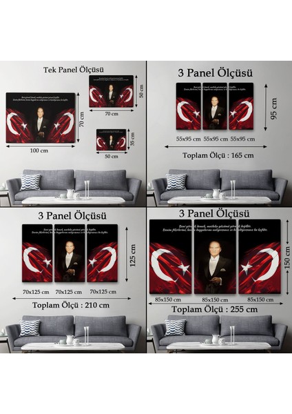 Beni Görmek Demek, Mutlaka Yüzümü Görmek Demek Değilidir Yazılı Atatürk TABLOSU-5075