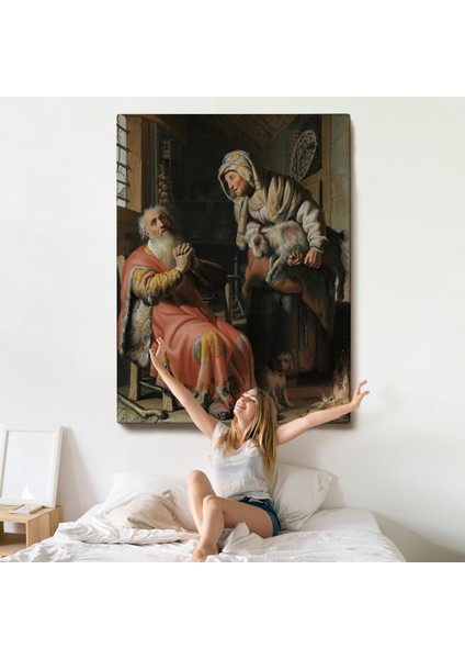 Rembrandt - Tobit ve Anna Çocuk Ile Birlikte TABLO-7439 indirimleri