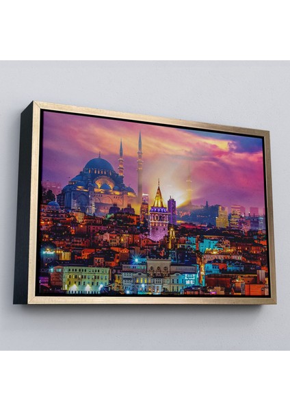 Çerçeveli Galata Kulesi Sultan Ahmet Camii ve Şehir Manzara TABLOSU-6514 modelleri