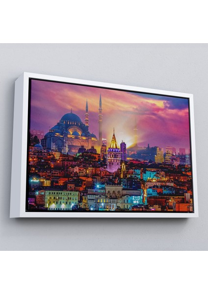 Çerçeveli Galata Kulesi Sultan Ahmet Camii ve Şehir Manzara TABLOSU-6514 fırsatları