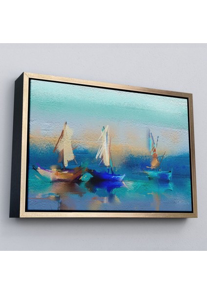 Çerçeveli Soyut Modern Sanat Yağlıboya Görünüm Dekoratif Kanvas Duvar TABLOSU-3589