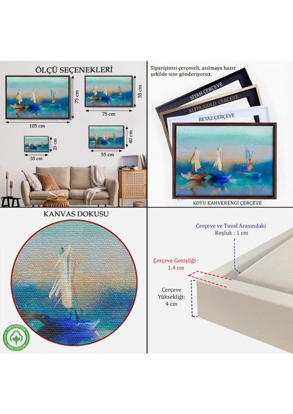 Çerçeveli Soyut Modern Sanat Yağlıboya Görünüm Dekoratif Kanvas Duvar TABLOSU-3589 indirimleri