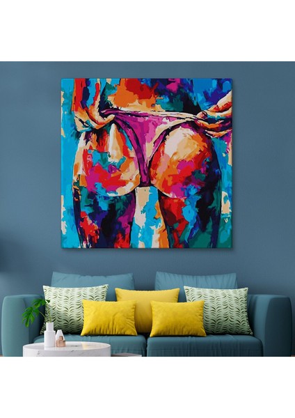 Renkli Yağlıboya Kadın Poposu TABLO-5871 fiyatları