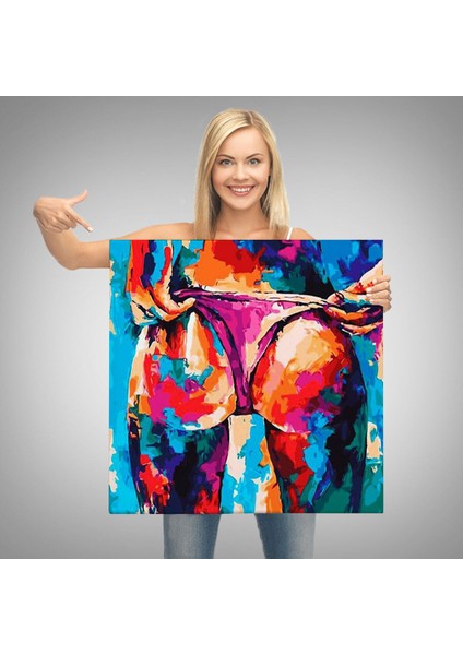 Renkli Yağlıboya Kadın Poposu TABLO-5871 modelleri