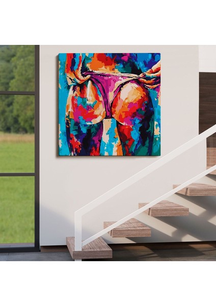 Renkli Yağlıboya Kadın Poposu TABLO-5871 fırsatları