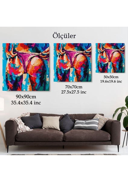 Renkli Yağlıboya Kadın Poposu TABLO-5871 indirimleri