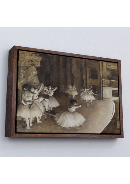 Çerçeveli Edgar Degas - Sahnede Bale Prova TABLOSU-7053