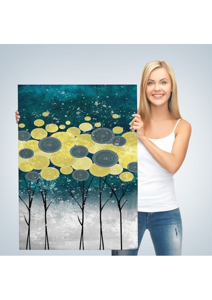 Gece Görünümlü Kanvas Tablo, Altın Renkli Çağdaş Modern Kanvas TABLO-4972 modelleri