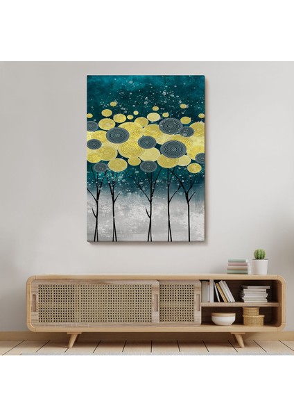 Gece Görünümlü Kanvas Tablo, Altın Renkli Çağdaş Modern Kanvas TABLO-4972