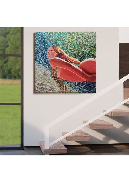 Sualtında Yüzen Kadın TABLOSU-5873 fırsatları